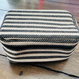 Thirty-One Black and White Striped Jewelry Case